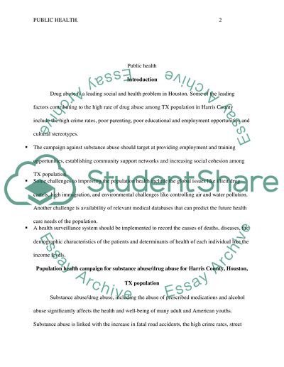 Drug Abuse as a Leading Social and Health Problem in Houston