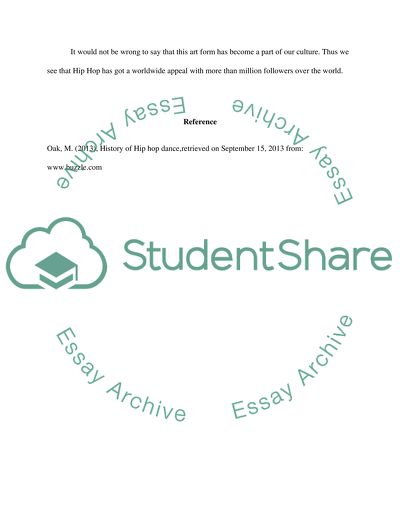 HIP HOP Dance (Article Responses)