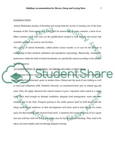 Building Accommodation for Horses, Sheep and Laying Hens