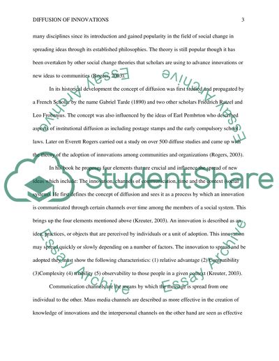 Diffusion of Innovations Theory and Applications