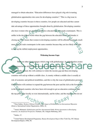 Impact of Globalisation on the Nature of Work in Developing Countries