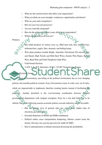 Marketing of Metropolitan Steel Corporation