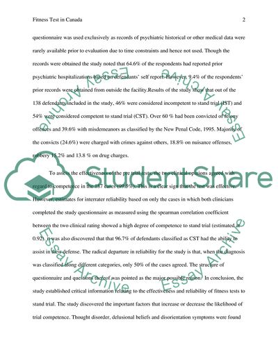 The effectiveness and reliability of the fitness tests in Canada