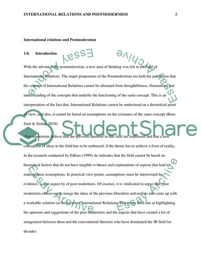 International Relations and Postmodernism