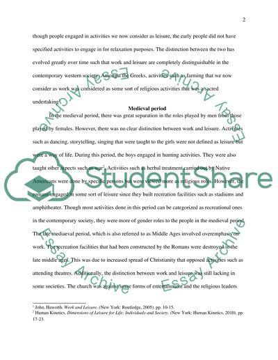 Evolution of the Relationship between Work and Leisure