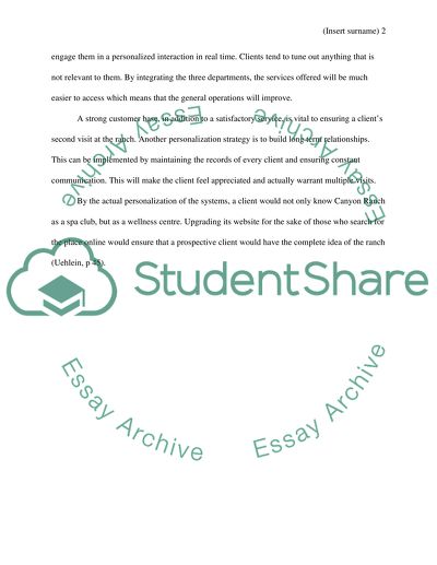 Marketing of Canyon Ranch