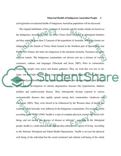 Maternal & infant health (for Australias Indigenous Peoples)