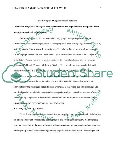 Leadership and Organizational Behavior