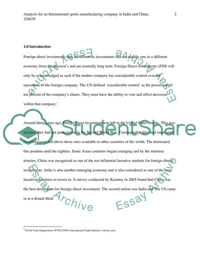 Sports Manufacturing in India and China