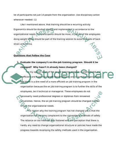 The Safety Training Program