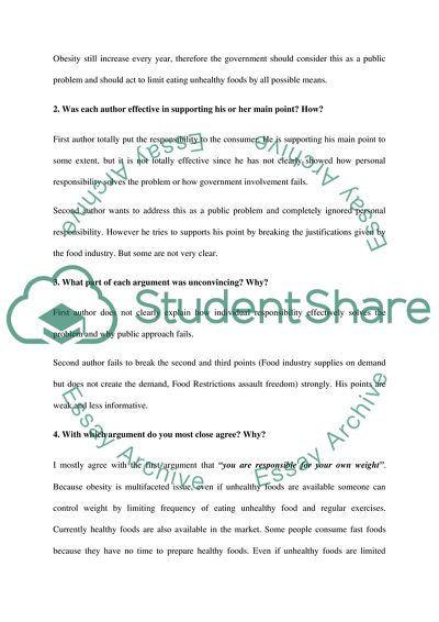 Obesity: Who is Responsible for Our Weight