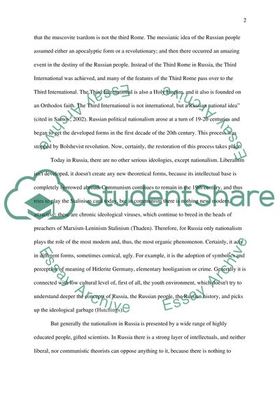 Russian Nationalism in 19-20 centuries