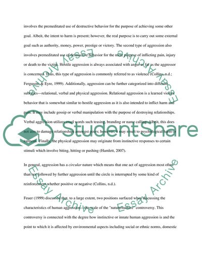 The Role of Mass Media in the Development of Aggression