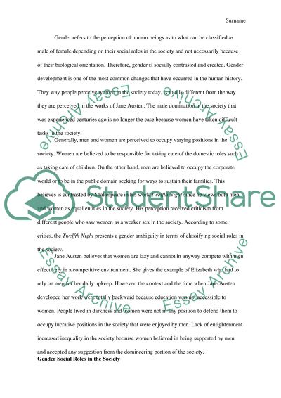 Differences Between Male and Female Social Roles in Shakespeare