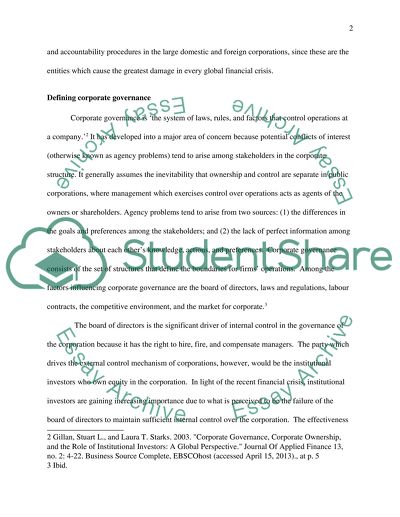 Institutional Investors and Corporate Governance