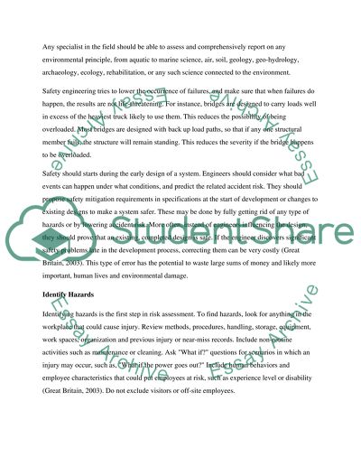 Health and safety risk assessment in civil engineering projects