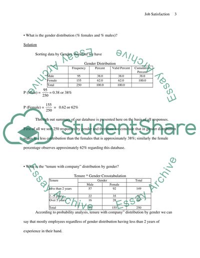 Statistics for Job Satisfaction