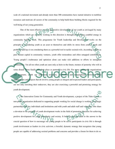 Youth Leadership and Devcelopment as a Social Movement