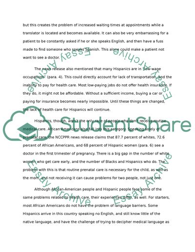 Roadblocks to Adequate Health Care