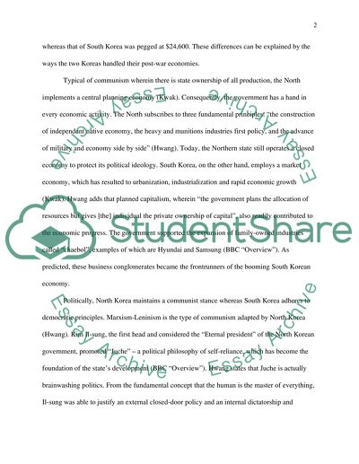 What impact has the division of the Korean peninsula had on the development of the two Koreas