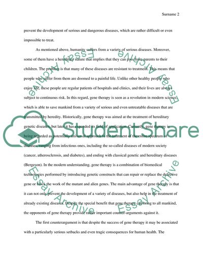 The Question of Whether Gene Therapy Should be Allowed or Not