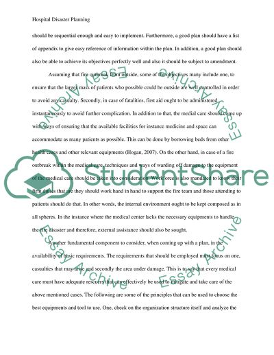 Hospital Disaster Planning - Fire Chief Point of View