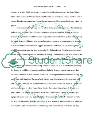 Preparing for the Last Disaster