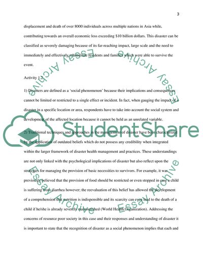 Disaster Management in Health