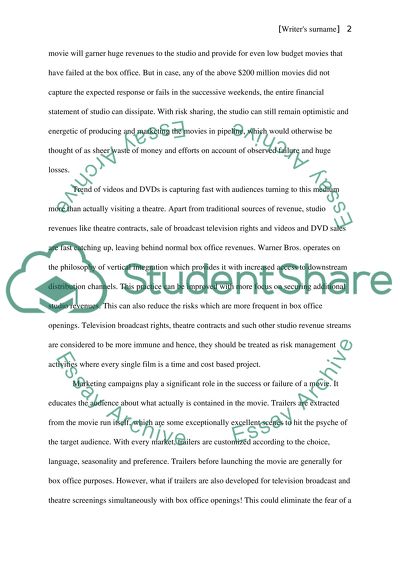 Case Report, Warner brothers