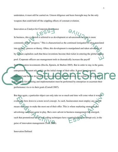 Managing Change and Innovation