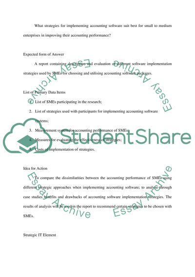 Software Systems within SMEs