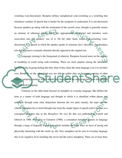 Language Crossing by B. Rampton