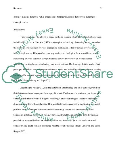 Facebook Does Not Makes us Dumber