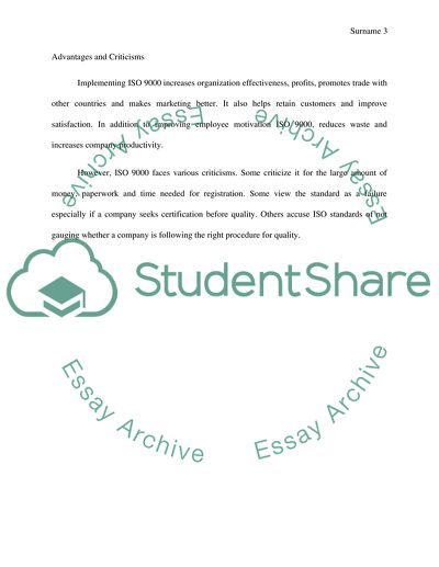 The ISO 9000 Standards