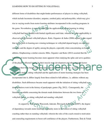 Learning how to do sitting in volleyball