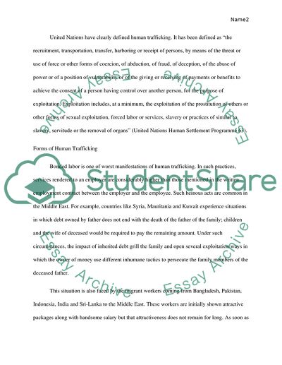 Why is Human Trafficking Commonly Practiced in the Middle East