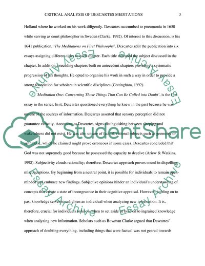 Main Aspects of Descartes Meditations