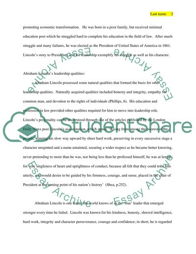 Abraham Lincolns personality and character