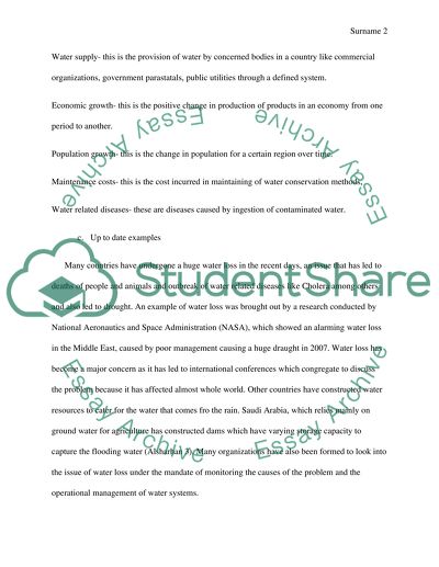 Global Issues of Water Loss