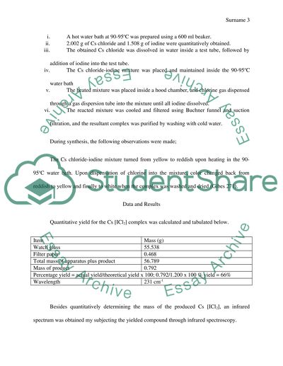 Synthesis and Characterization of the Polyhalogen Complex CsICl2