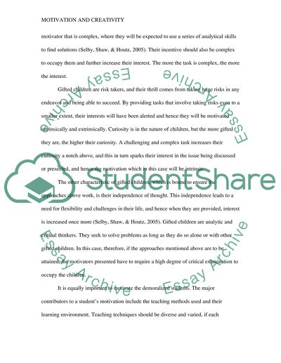 Investigating Deeply a Motivation and Creativity