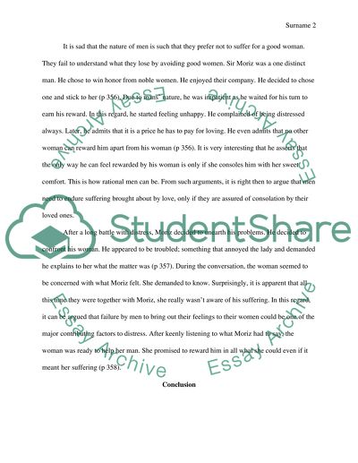 Eroticsim and Love-Moriz Von Craun Courtly Love