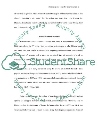 Nonreligious bases for nonviolences