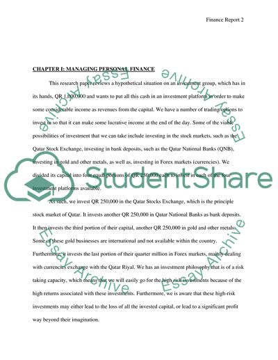 Managing Personal Finance