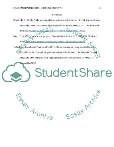 Consumer Protection- Discussion post 5