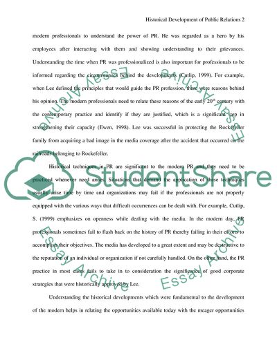 The Historical Development of Public Relations