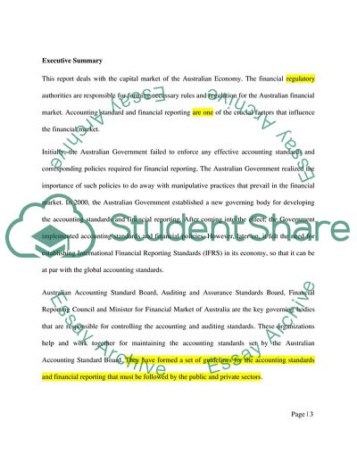 Australian Capital Markets Regulatory Systems