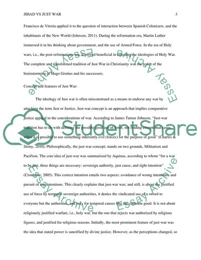 Comparison between Jihad in Islam and Just War in Christianity