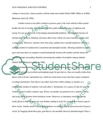 Gun Violence and Gun Control