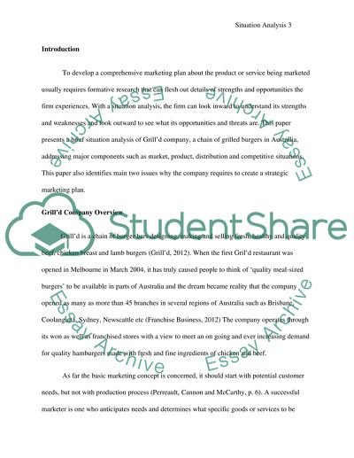 Situation analysis of Grill`d